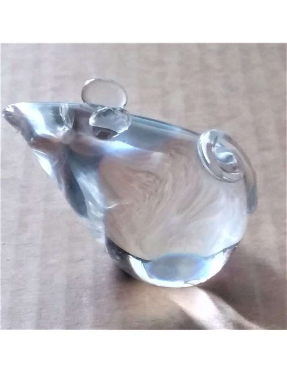 Mouse Paperweight Sculpture Clear Glass VTG Mice Ornate Collectable Office Desk